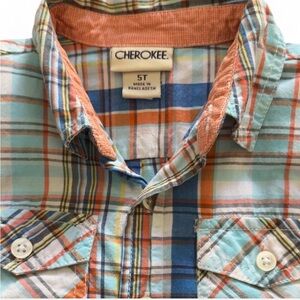 Cherokee Colorful Plaid Button-Up Shirt